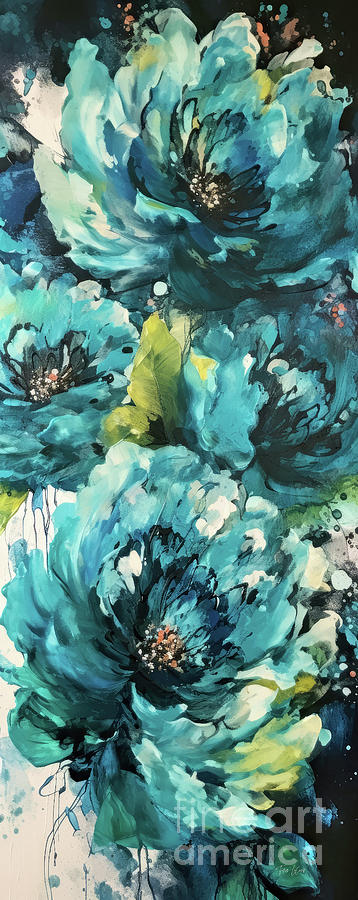 Heavenly Blue Peonies Painting by Tina LeCour
