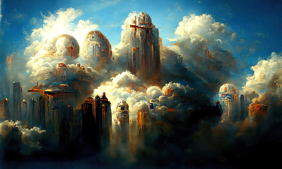 Heavenly City, 02 Painting by AM FineArtPrints