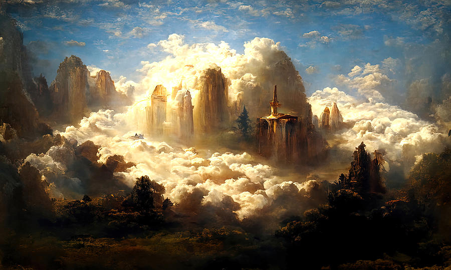 Heavenly City, 03 Painting by AM FineArtPrints
