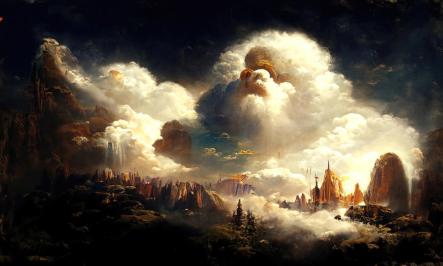 Heavenly City, 04 Painting by AM FineArtPrints