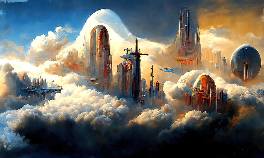 Heavenly City, 05 Painting by AM FineArtPrints