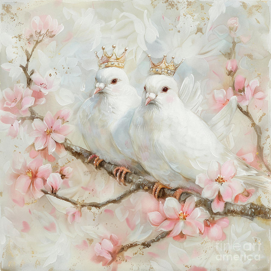 Heavenly Doves Painting by Tina LeCour