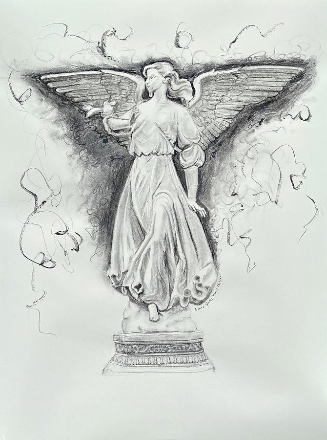 Heavenly Guardian  Drawing by Donna Yates