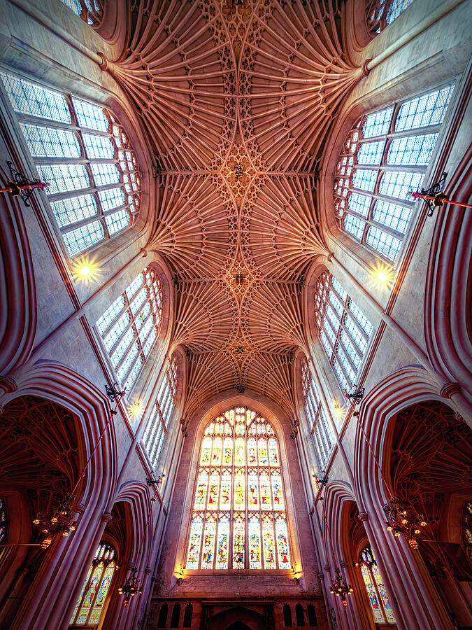 Heavenly Heights, The Fan Vaulting of Bath Abbey Photograph by John Wright Heavenly Heights, The Fan Vaulting of Bath Abbey Photograph by John Wright