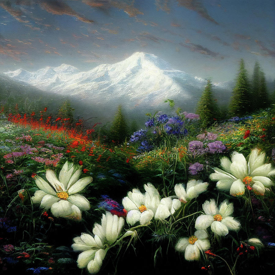 Heavenly Mountains And Wildflowers II Photograph by Athena Mckinzie