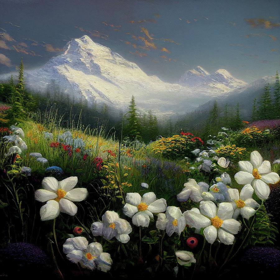 Heavenly Mountains And Wildflowers III Photograph by Athena Mckinzie