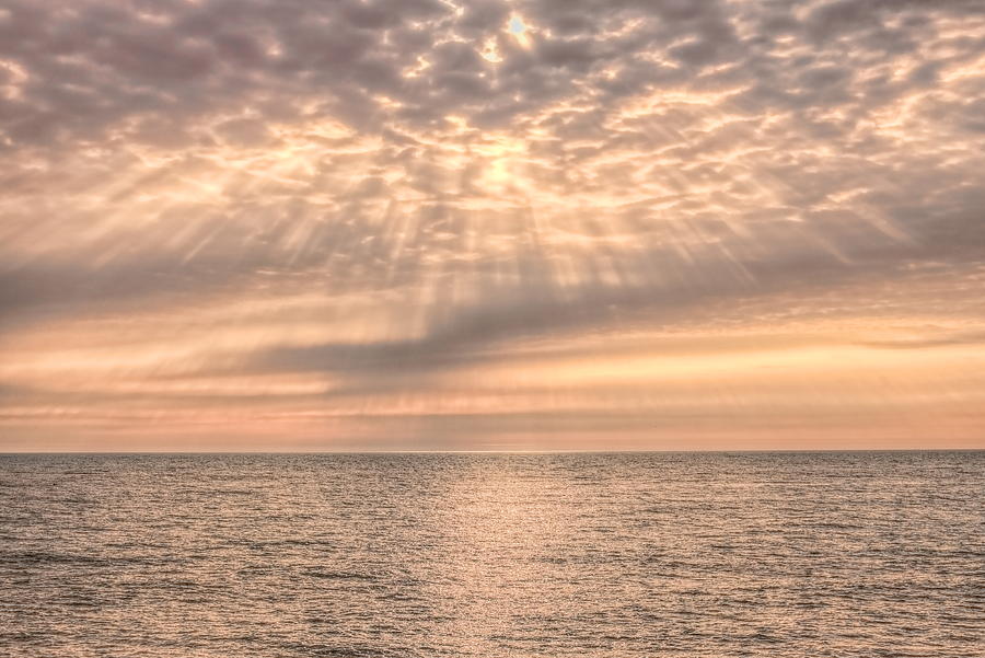 Heavenly Rays Over Lake Michigan Photograph by Dale Kauzlaric