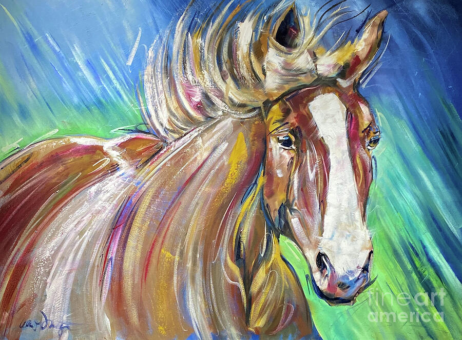 Horse Painting - Heavenly Rider by Alan Metzger