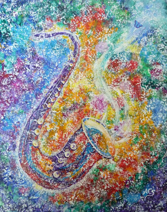 Butterfly Painting - Heavenly Sax by Amelie Simmons