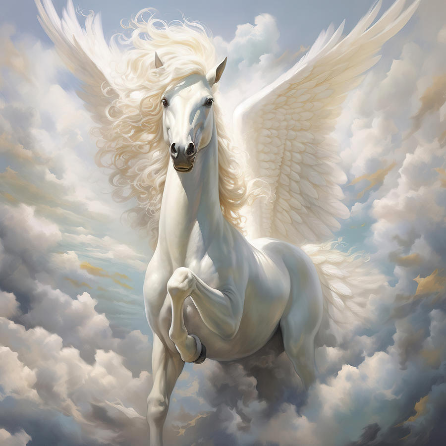 Pegasus Digital Art - Heavenly Stallion With Honor by Athena Mckinzie