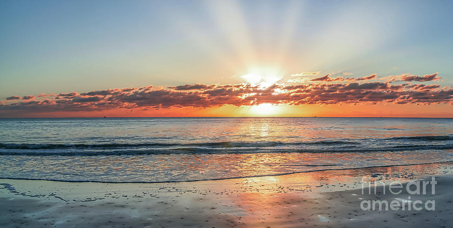 Heavenly Sunrise over Alantic Pano Photograph by Bee Creek Photography ...