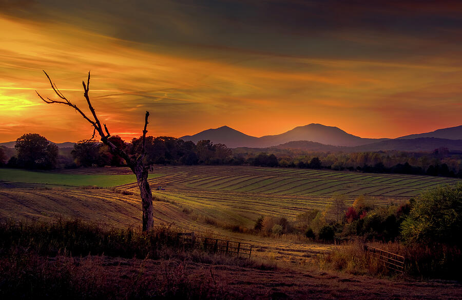 Heavenly Virginia Blue Ridge Farm Sunset Photograph