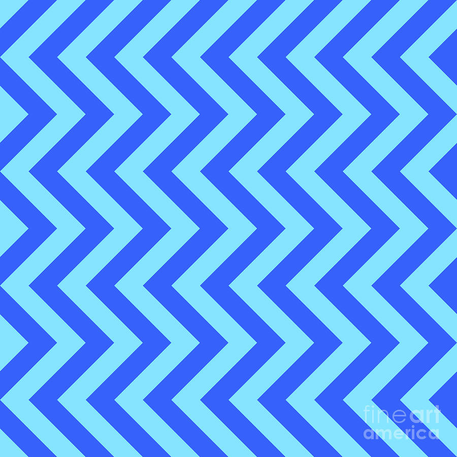 Heavy Chevron Zigzag Pattern In Day Sky And Azul Blue N.1564 Painting