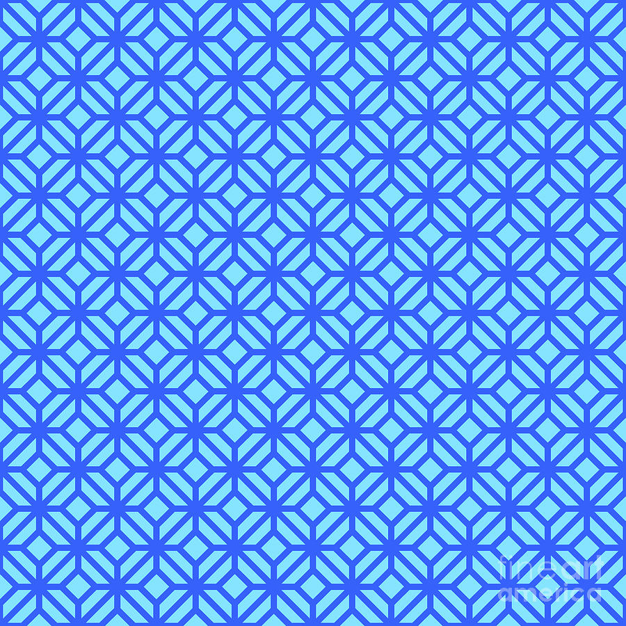 Heavy Cross Lattice Pattern In Day Sky And Azul Blue N.1276 Painting
