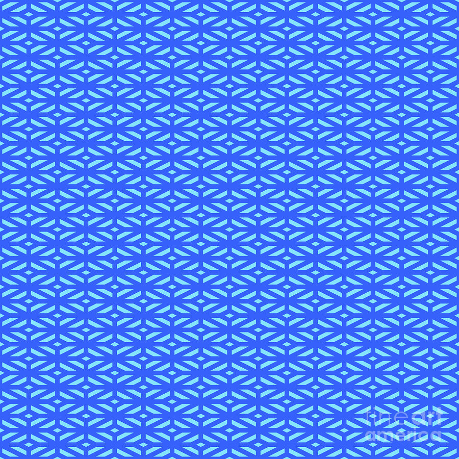 Heavy Diamond Cross Lattice Pattern In Day Sky And Azul Blue N.2053 Painting