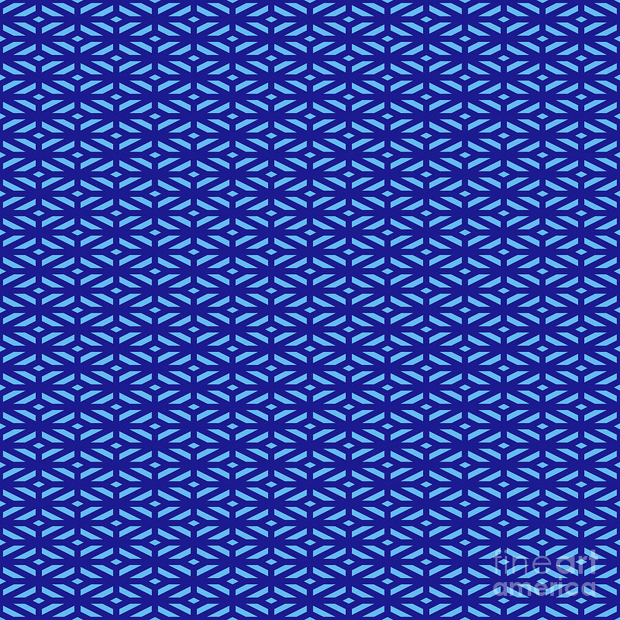 Heavy Diamond Cross Lattice Pattern In Summer Sky And Ultramarine Blue N.2603 Painting