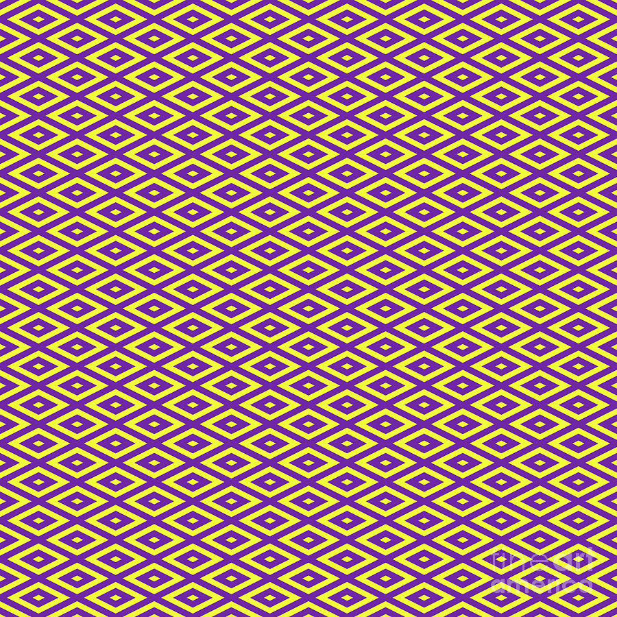 Heavy Diamond Grid With Center Inset Pattern In Sunny Yellow And Iris Purple N.2201 Painting