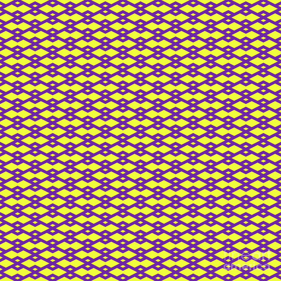 Heavy Diamond Grid With Double Inset Pattern In Sunny Yellow And Iris Purple N.2206 Painting