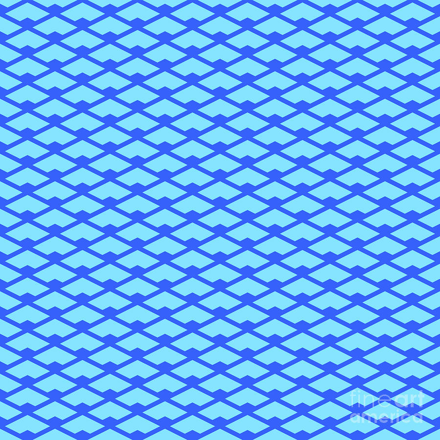Heavy Diamond Grid With Inset Pattern In Day Sky And Azul Blue N.2904 Painting