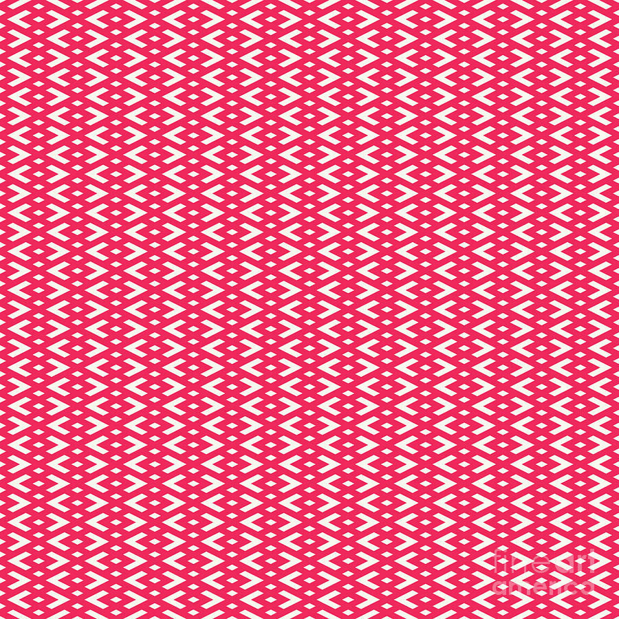Heavy Diamond Grid With Triple Inset Pattern In Eggshell White And Ruby Pink N.2586 Painting