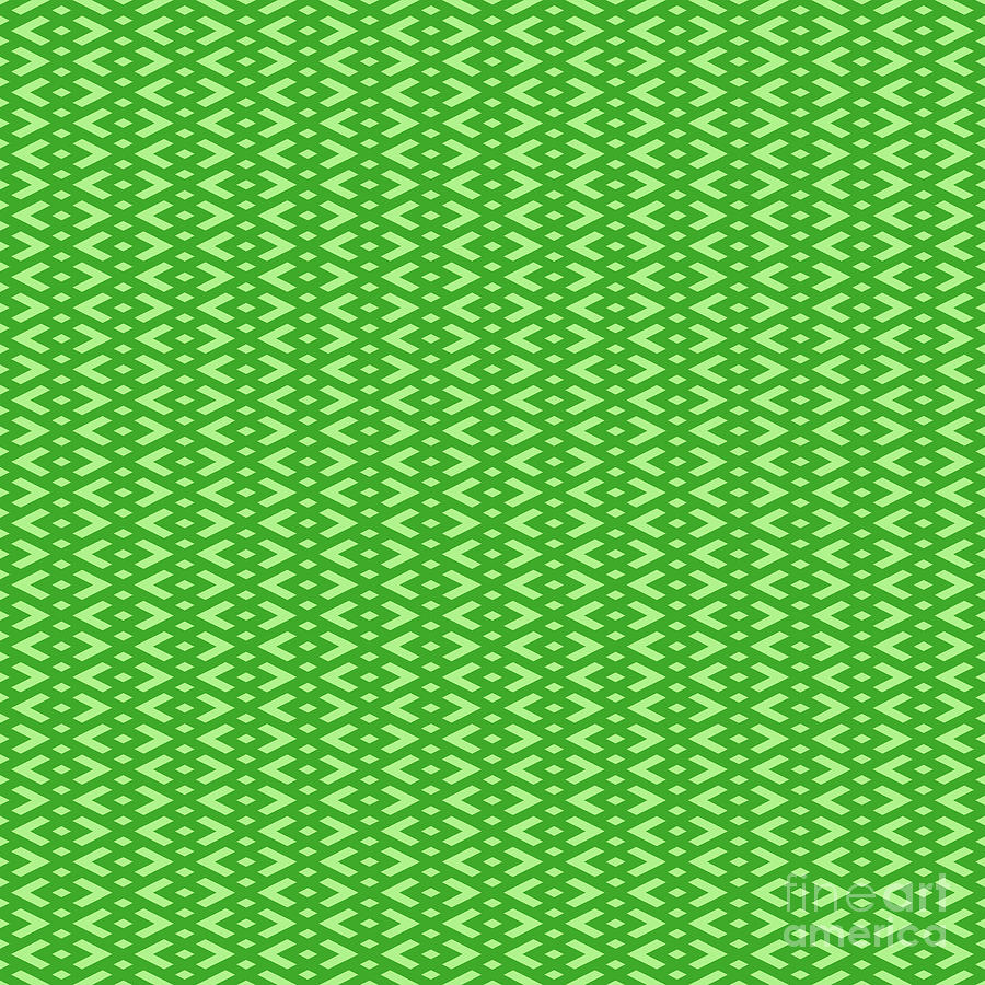 Heavy Diamond Grid With Triple Inset Pattern In Light Apple And Grass Green N.3029 Painting