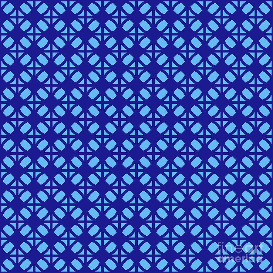 Heavy Diamond In Hex Grid Pattern In Summer Sky And Ultramarine Blue N.1672 Painting