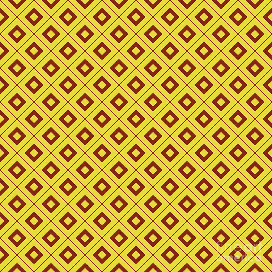 Heavy Diamond Light Diagonal Grid Pattern In Golden Yellow And Chestnut Brown N.1568 Painting