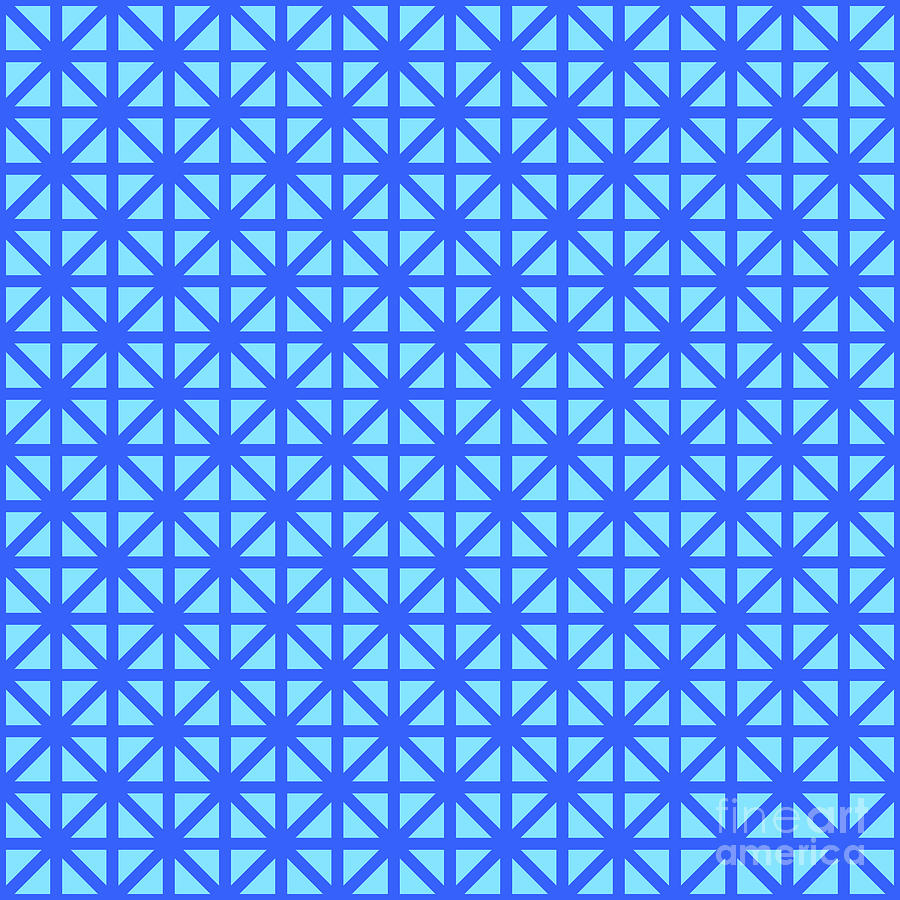 Heavy Isometric Grid Lattice Pattern In Day Sky And Azul Blue N.0301 Painting