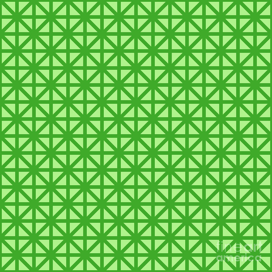 Heavy Isometric Grid Lattice Pattern In Light Apple And Grass Green N.1777 Painting