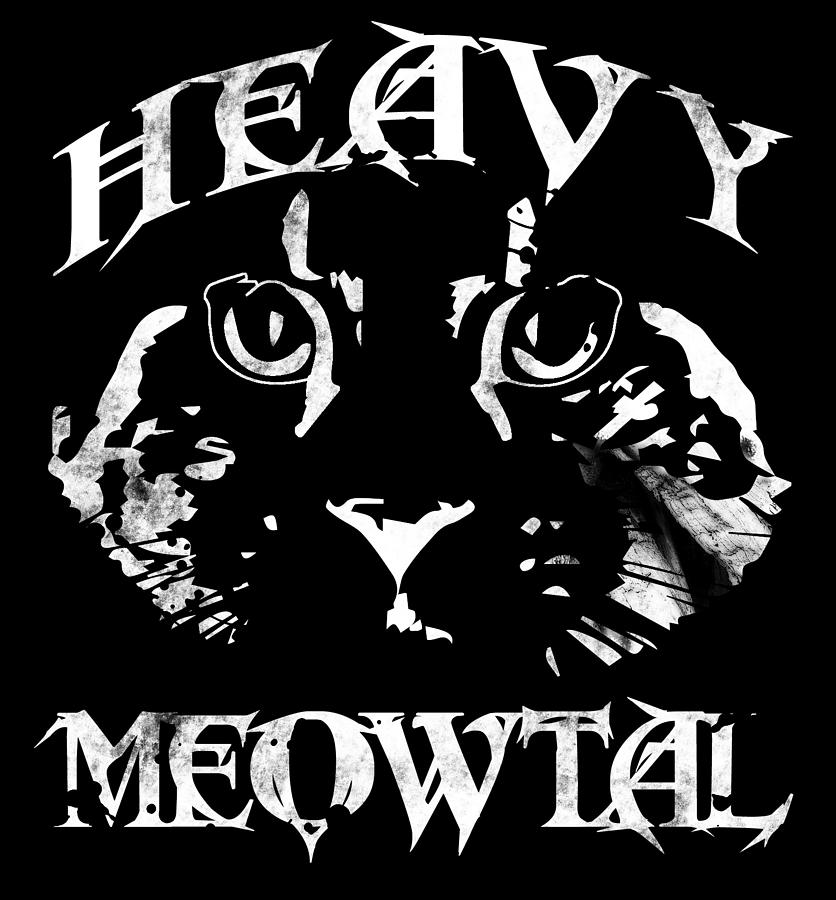 Cat Digital Art - Heavy Meowtal Funny Heavy Metal Cat by Jacob Zelazny