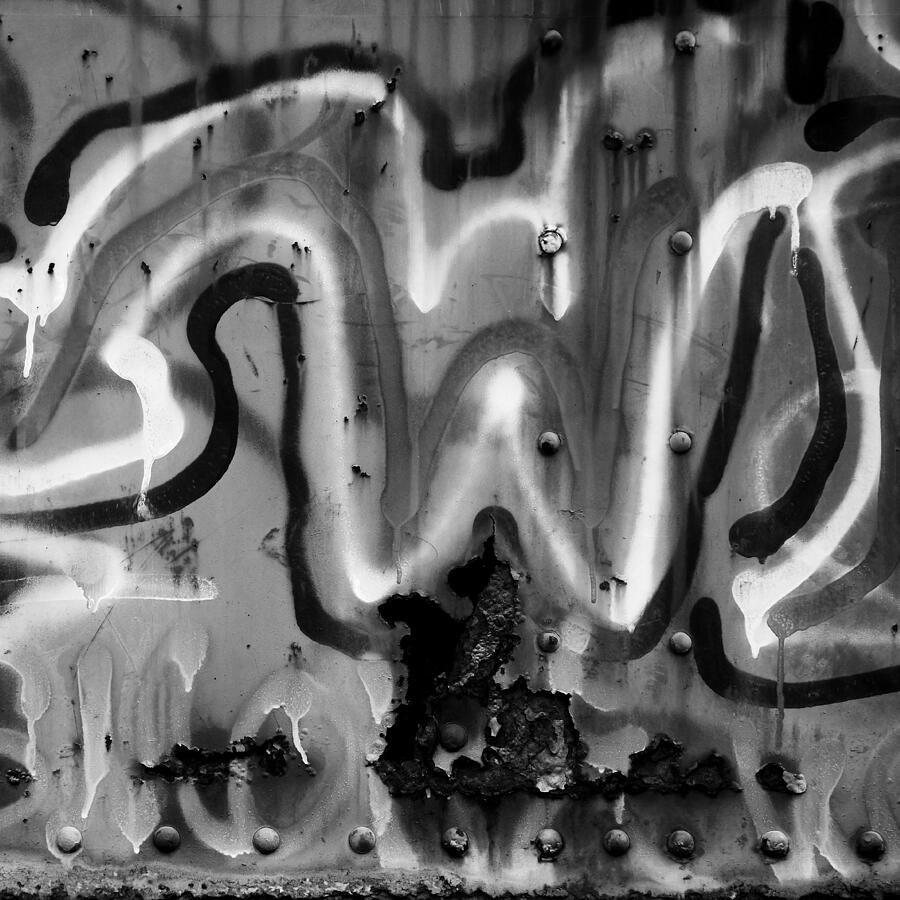 Heavy Metal Graffiti Black and White Photograph by Val Arie