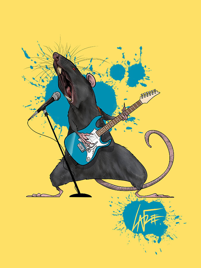 Heavy Metal Rat Drawing