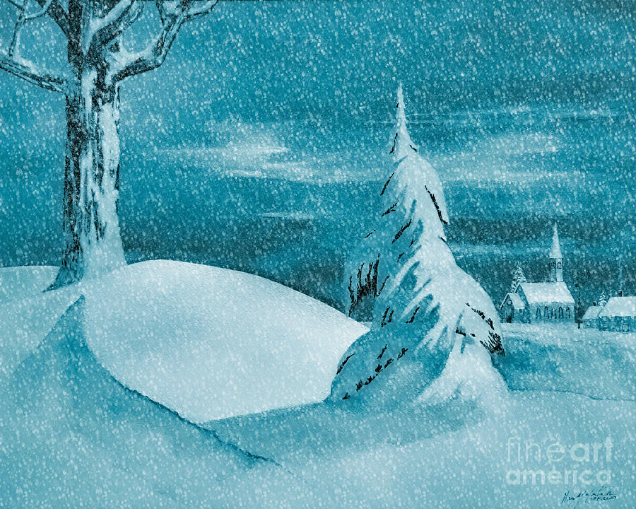 Snow Painting - Heavy snow by Gary Martinek