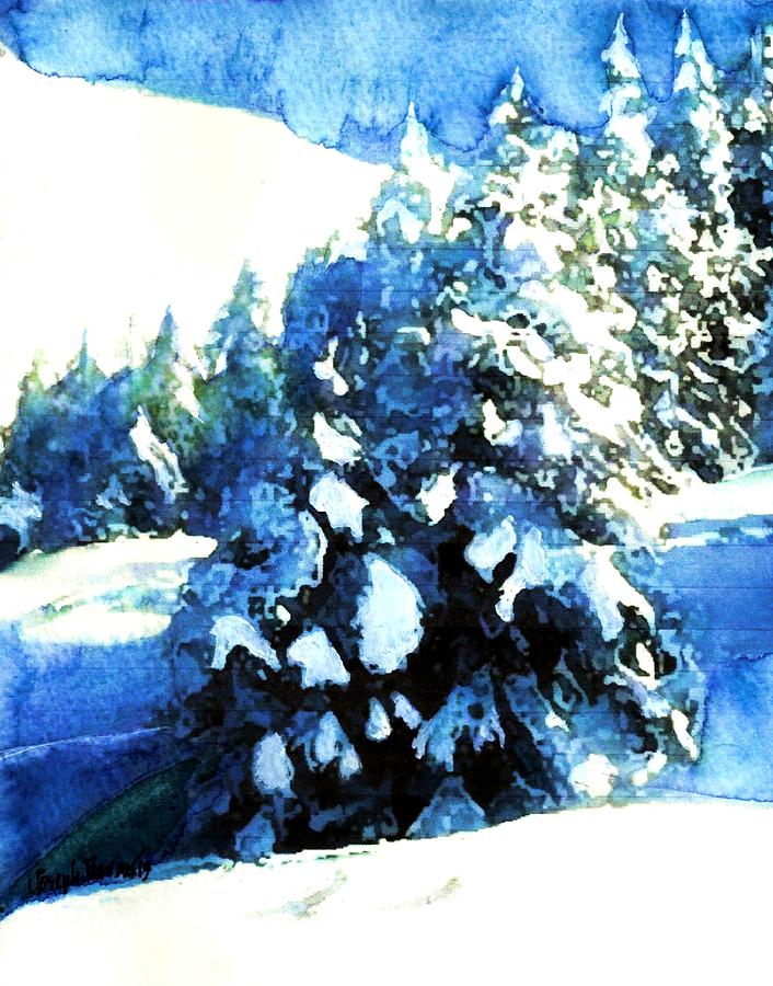 Winter Landscape Painting - Heavy Snow by Joseph Barani