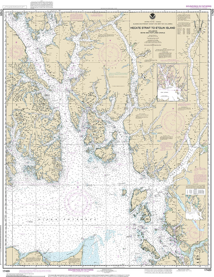 Hecate Strait to Etolin Island Nautical Chart 17420 Digital Art by John ...