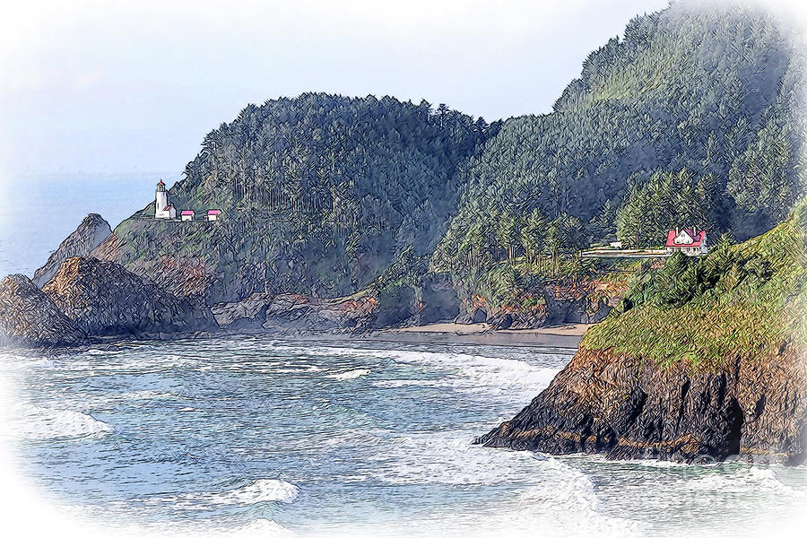 Lighthouse Digital Art - Heceda Head Lighthouse Complex by Kirt Tisdale Lighthouse Digital Art - Heceda Head Lighthouse Complex by Kirt Tisdale