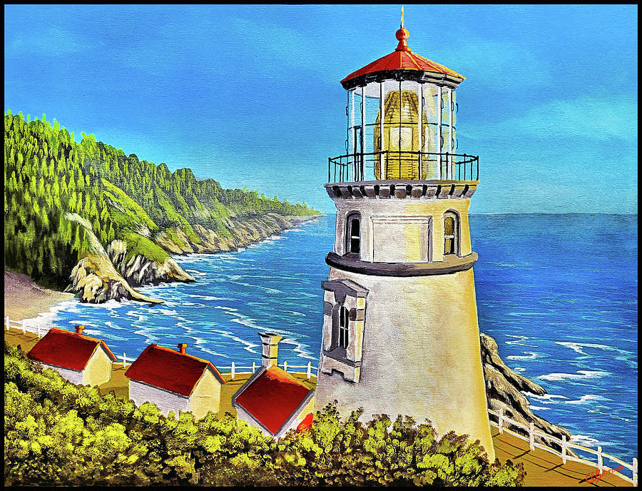 Beach Painting - Heceta Head Lighthouse by Chad Brittain