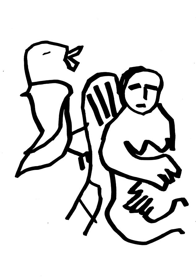 Heckels Horse Jr. Bird Chair Drawing by Edgeworth Johnstone