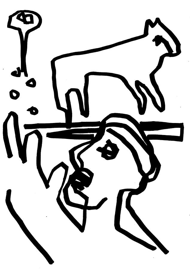 Heckels Horse Jr. Hand Dog Drawing by Edgeworth Johnstone