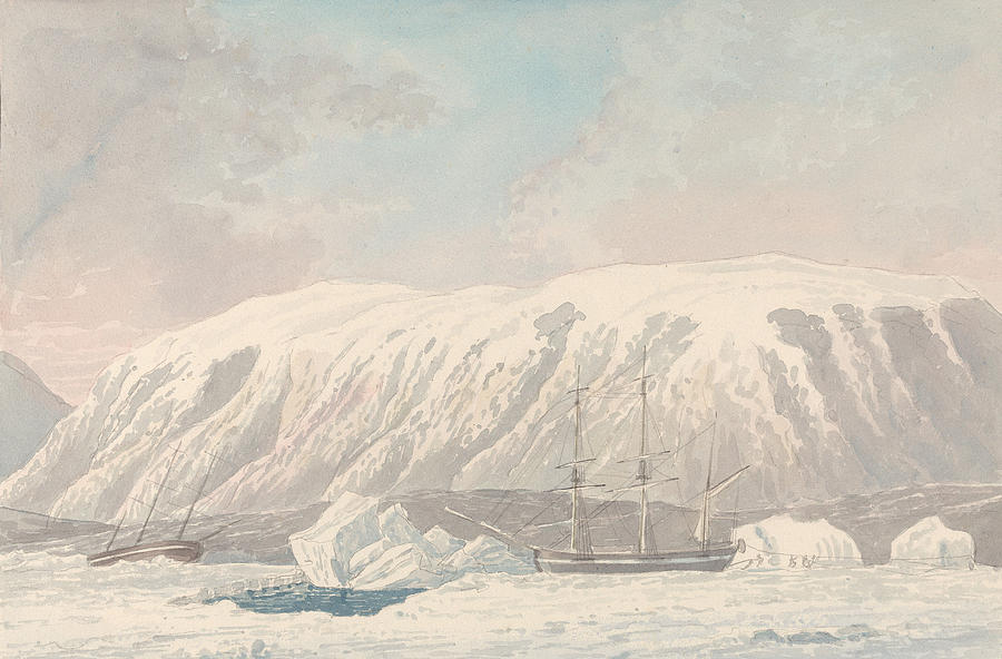 Hecla and Griper Drawing by Charles Hamilton Smith