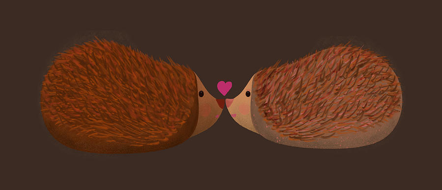 Sweet Hedgehog Couple Digital Art by Iris Richardson