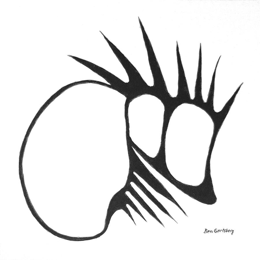Hedgehog No 2 In Black And White Painting by Ben and Raisa Gertsberg