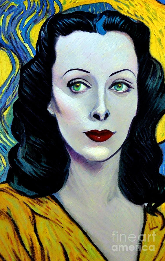 Hedy Lamarr Actress Unique Art Style Mixed Media By Lisa Von Fine Art