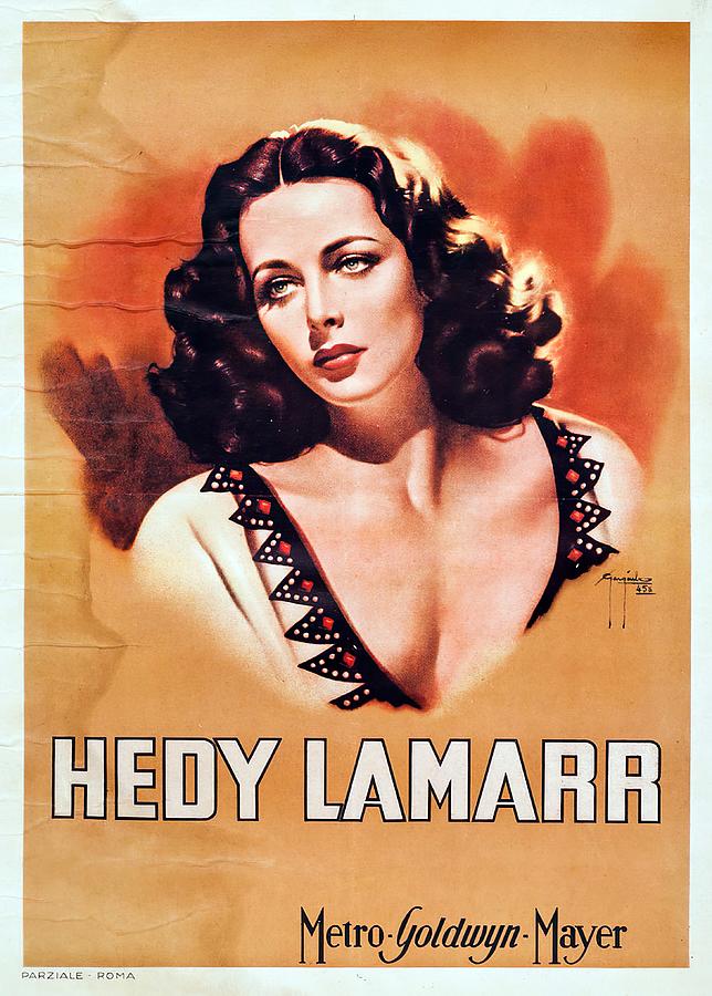 Hedy Lamarr - art by Sergio Gargiulo Mixed Media by Movie World Posters