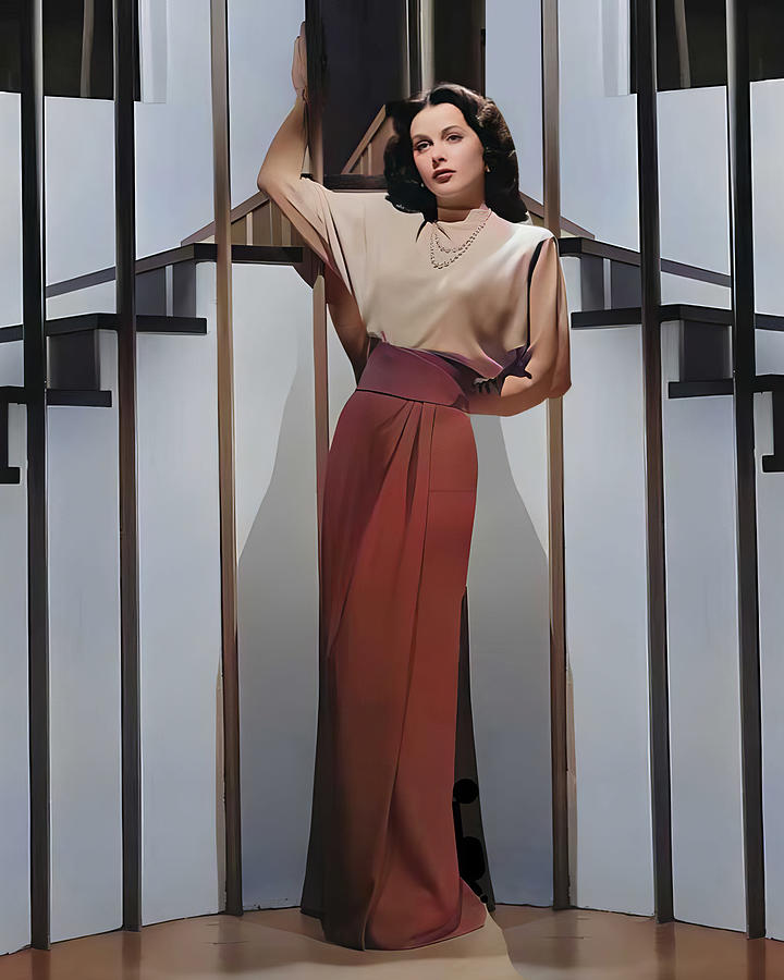 Hedy Lamarr by Stairs Digital Art by Chuck Staley