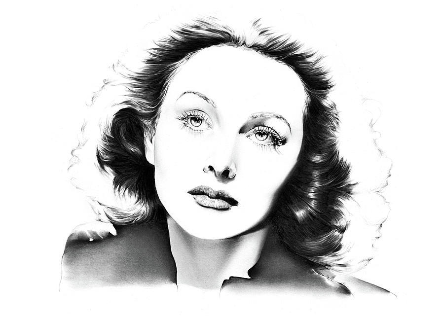 Hollywood Drawing - Hedy Lamarr by Dirk Richter