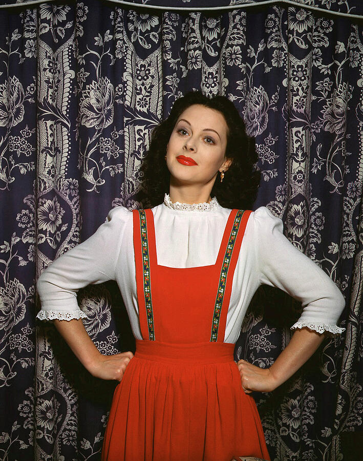 Hedy Lamarr Glamour Breathtaking Vivid White and Blue Dress Vintage Portrait Pose 1944 Photograph by Silver Screen Hedy Lamarr Glamour Breathtaking Vivid White and Blue Dress Vintage Portrait Pose 1944 Photograph by Silver Screen