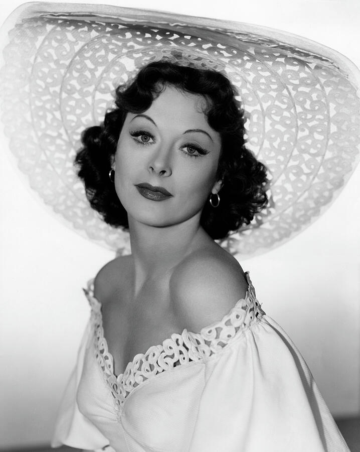 Hedy Lamarr Lady Without Passport Glamour Elegant Hat Vintage Bare Shoulder 1950 Photograph by Silver Screen Hedy Lamarr Lady Without Passport Glamour Elegant Hat Vintage Bare Shoulder 1950 Photograph by Silver Screen