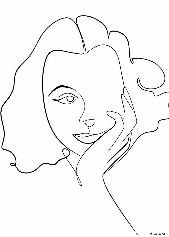 Hedy Lamarr minimalist portrait Drawing by Movie World Posters