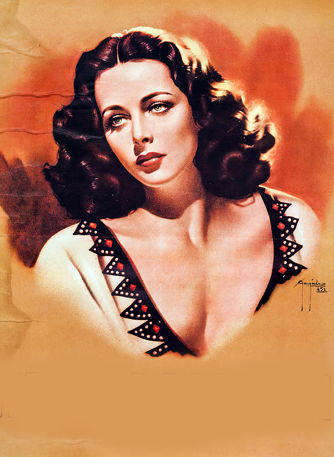 Hedy Lamarr painting by Sergio Gargiulo Painting by Movie World Posters
